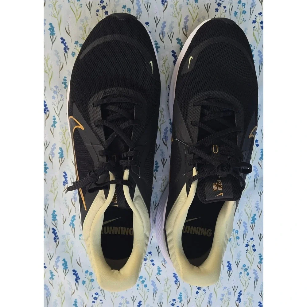 Nike Quest 5 Men Running Shoes Black Gold Size 14‎ DD0204 301